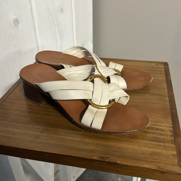 Chloe Rony Heeled Sandal in Color Cloudy Size 38 - Picture 2 of 12